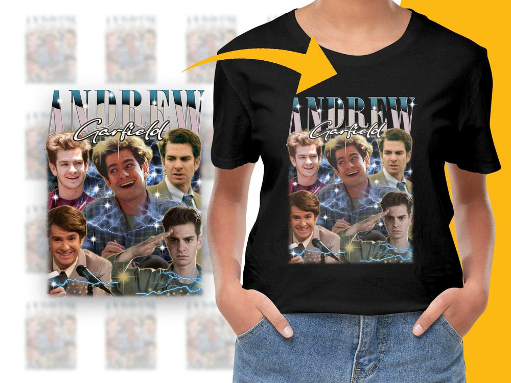 Andrew Garfield Fan T-Shirt, Multiple Pose Collage Tee, Graphic Shirt for Movie Lovers