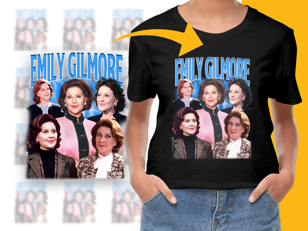 Emily Gilmore Fan T-Shirt, Vintage Style Graphic Tee, Gilmore Girls Tribute, Multiple Poses, Women's Fashion Top