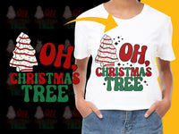 Load image into Gallery viewer, Kids Christmas Tree T-Shirt, Festive Holiday Graphic Tee, Red and White, Unisex Children&#39;s Holiday Apparel, Fun Xmas Shirt for Kids
