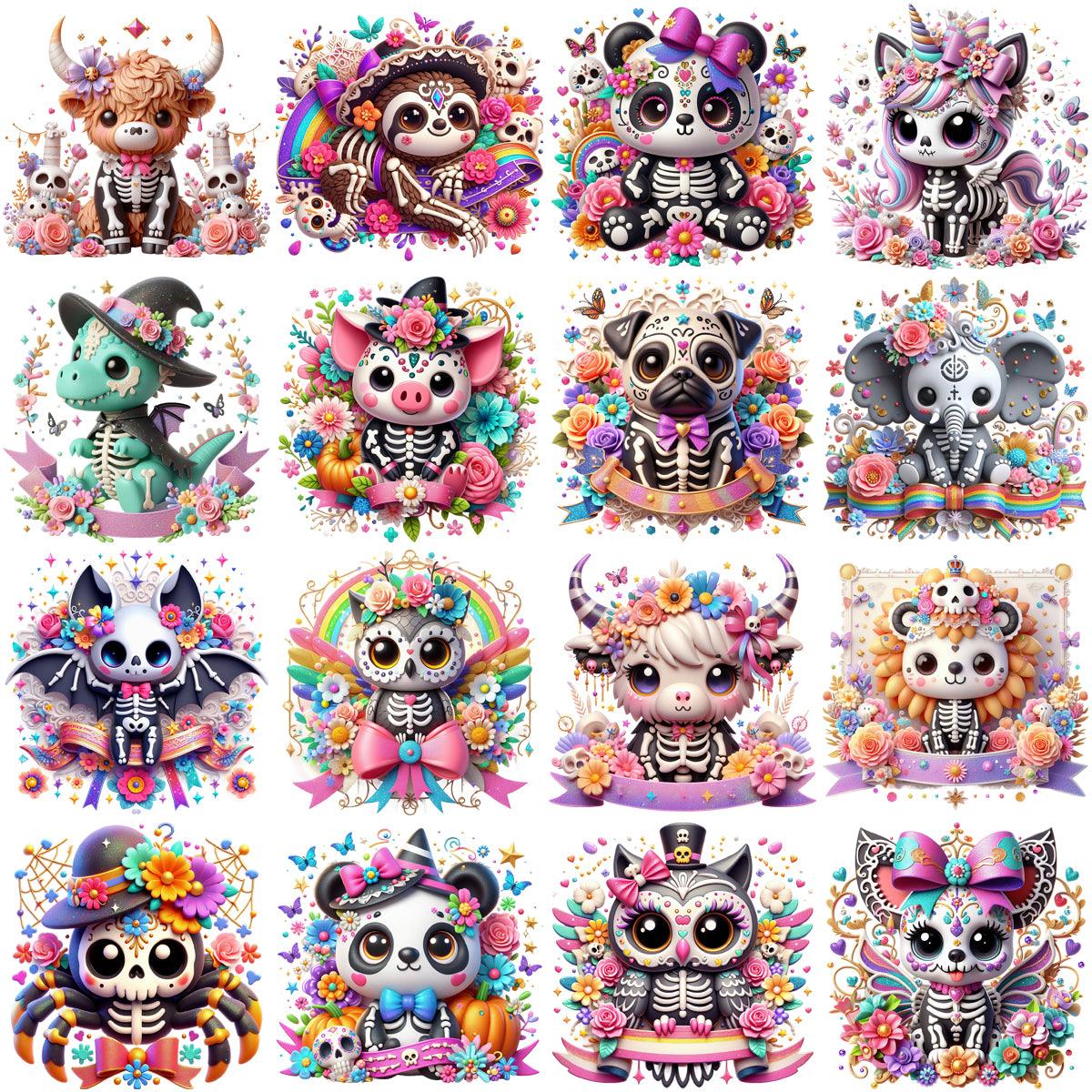 Spooky Cute Halloween Animal PNG Bundle: 50 Adorable Designs