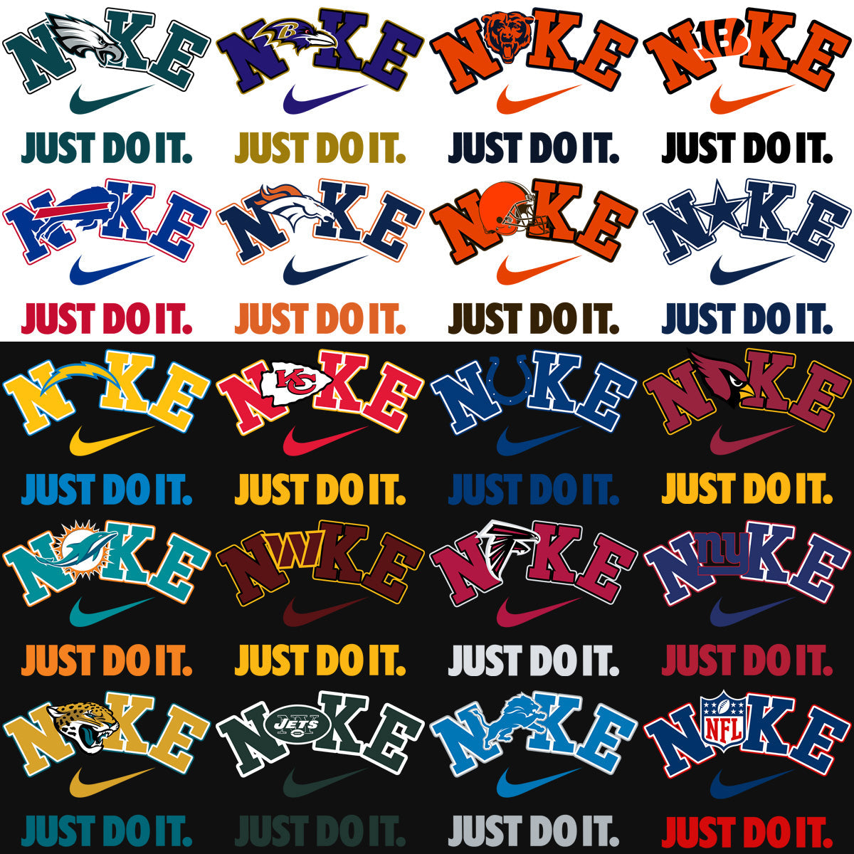 32 Premium Swoosh Football Team Logos: PNG & PSD Bundle