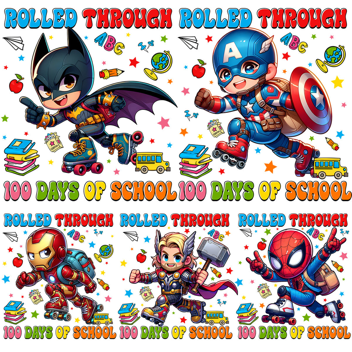 100+ Cartoon Superhero Boy PNG Designs: School Bundle