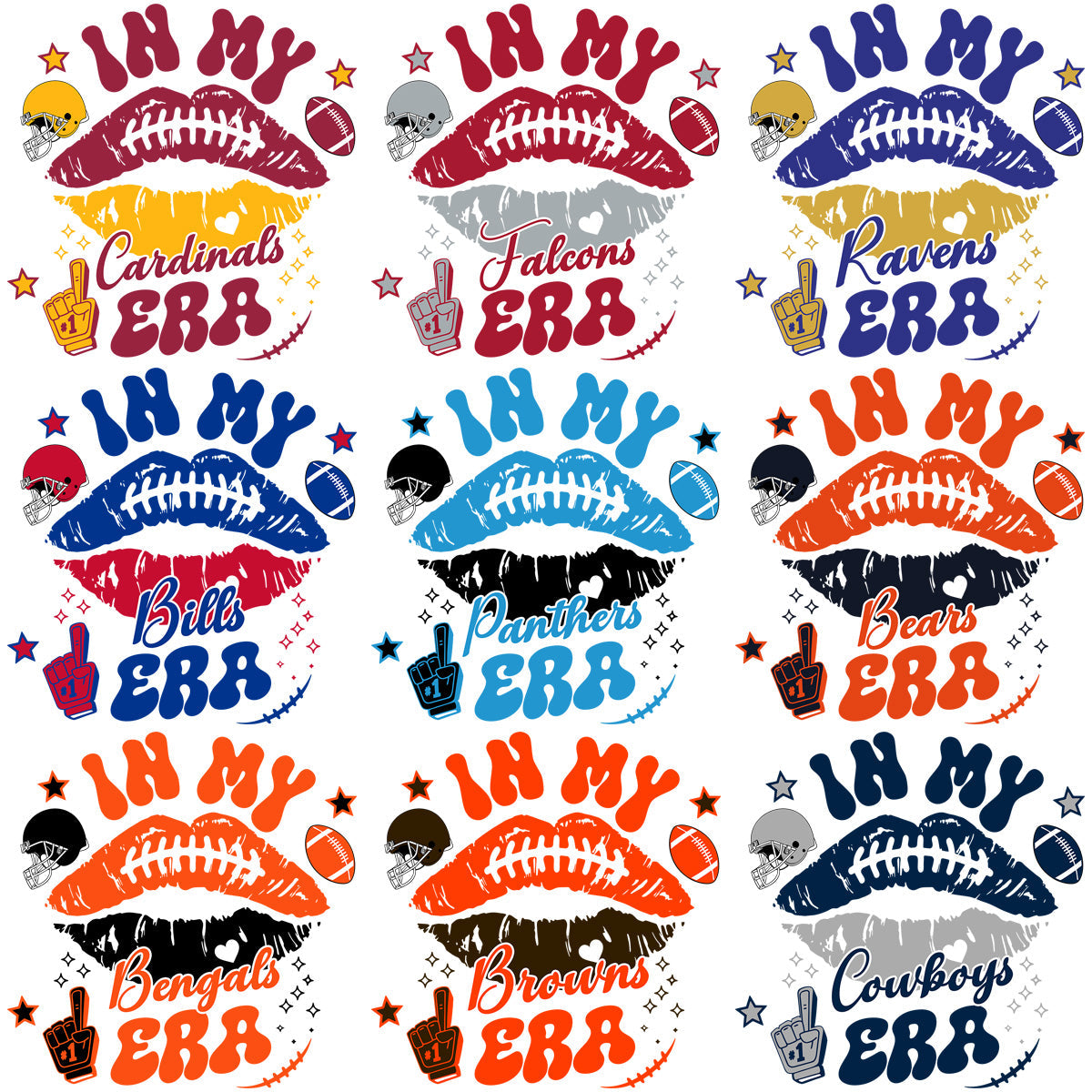 32 Retro Football Team Kissing PNG Designs Bundle for Your Projects