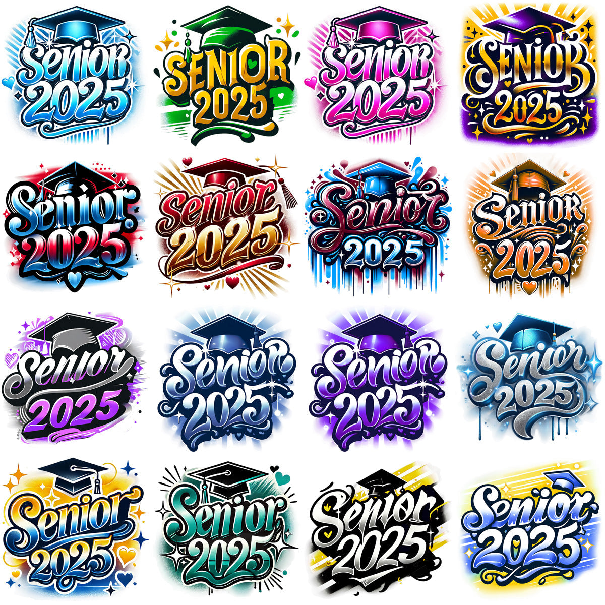 200+ Senior Class of 2025 Graduation PNG Designs Bundle