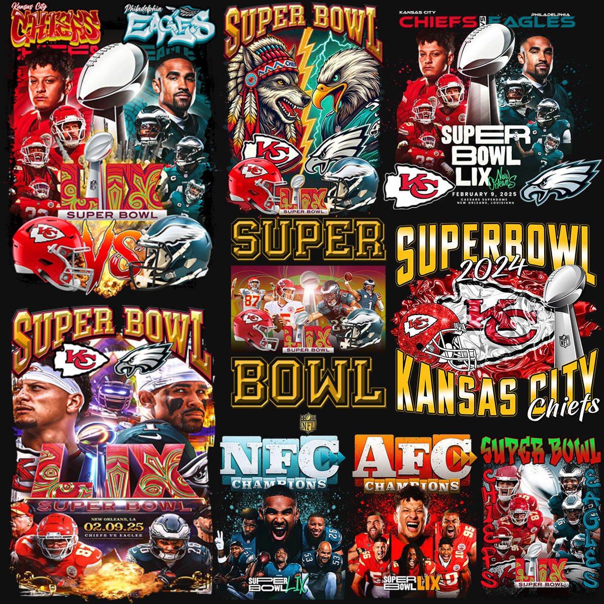 140+ Premium Football & Super Bowl PNG Designs: Graphics Bundle