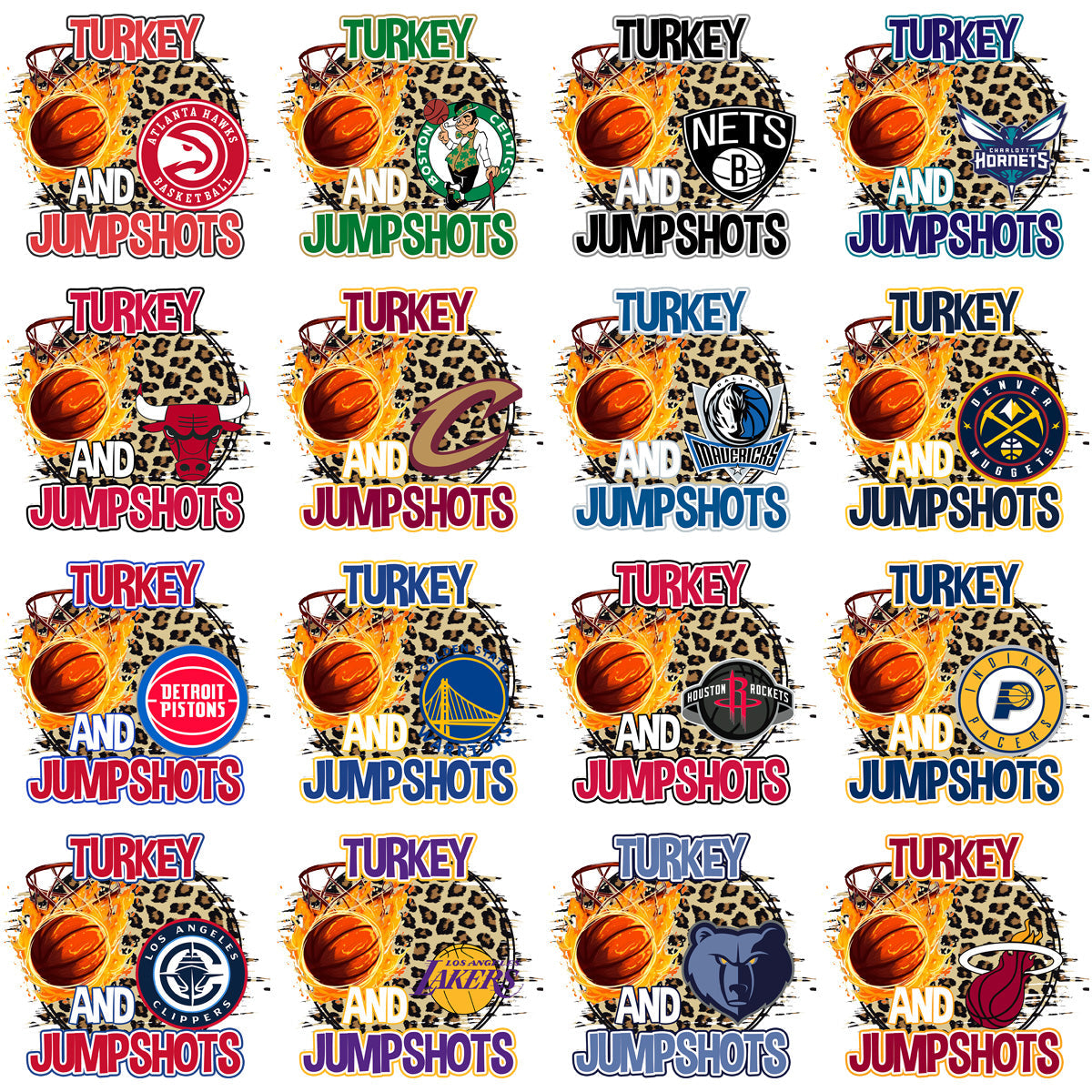 30 Thanksgiving Turkey Basketball Team Designs: PNG Bundle for Your Holiday Projects