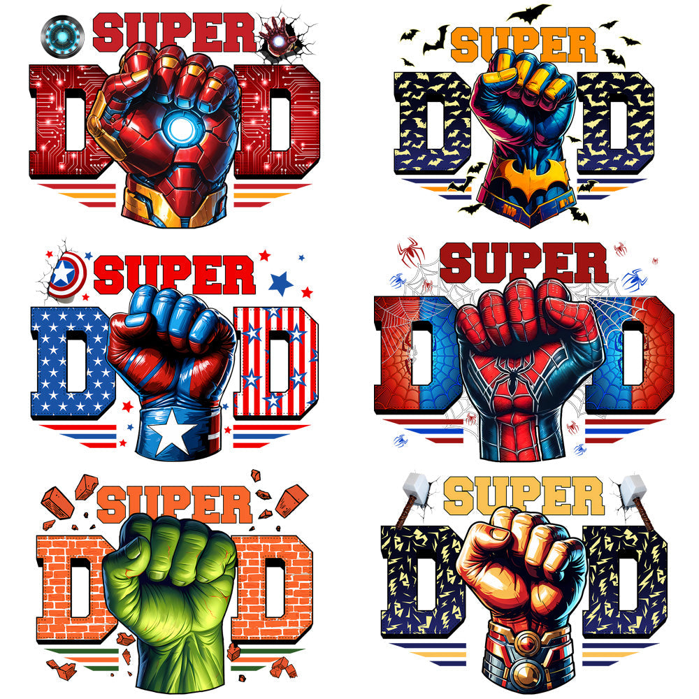 Father's Day Super Dad PNG Bundle: 6 Superhero Designs