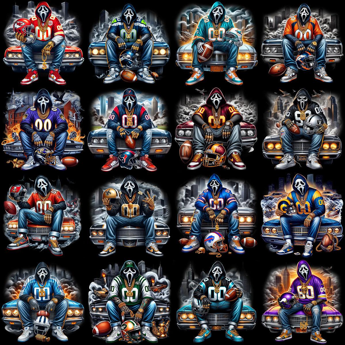 32 Spooky Ghost Car Football PNG Designs: Movie-Inspired Bundle