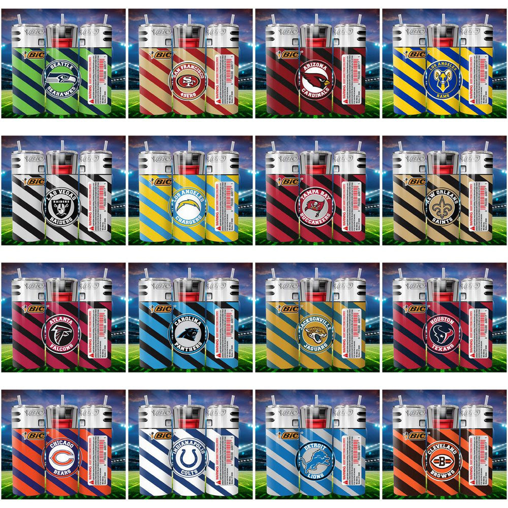 30 BIC Football Team Tumbler Wraps: JPG Bundle for Sublimation
