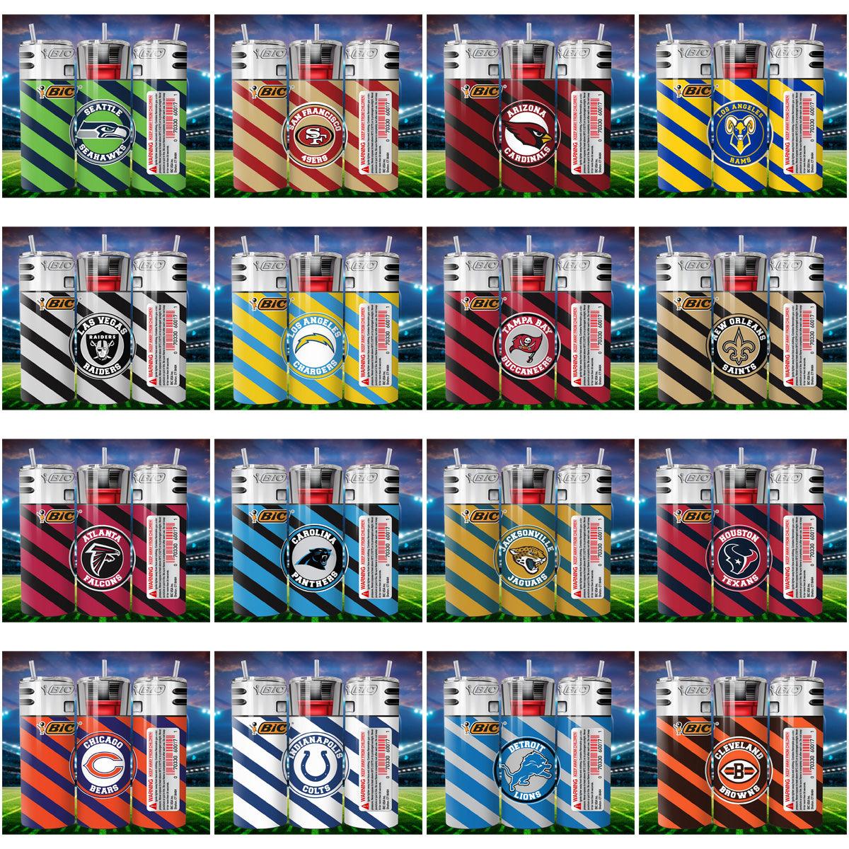 30 BIC Football Team Tumbler Wraps: JPG Bundle for Sublimation
