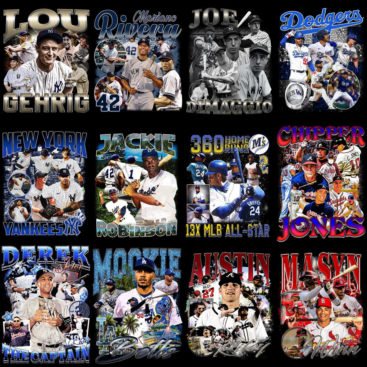 25 High-Quality Baseball Bootleg PNG Designs Bundle for Merch & Crafts