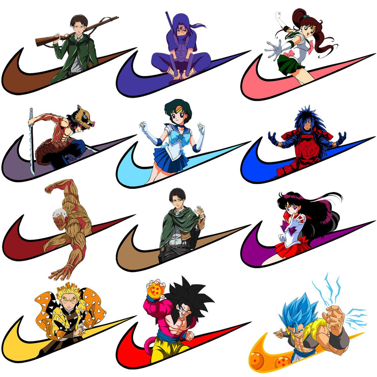 30 Anime Swoosh V2 Sport Design PNG Bundle: High-Quality Graphics for Athletes