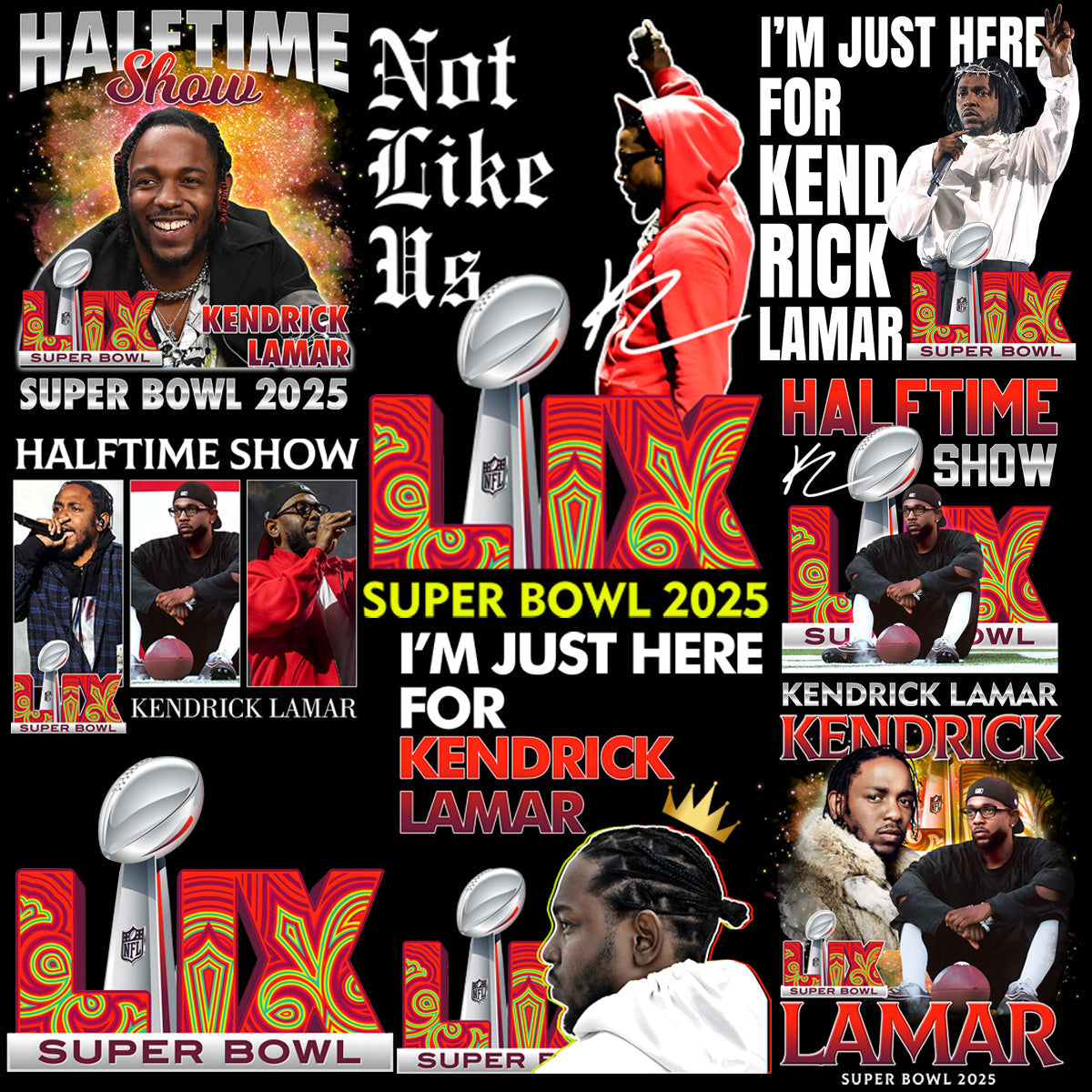 Kendrick Lamar Super Bowl 2025 Halftime Show PNG Designs Bundle