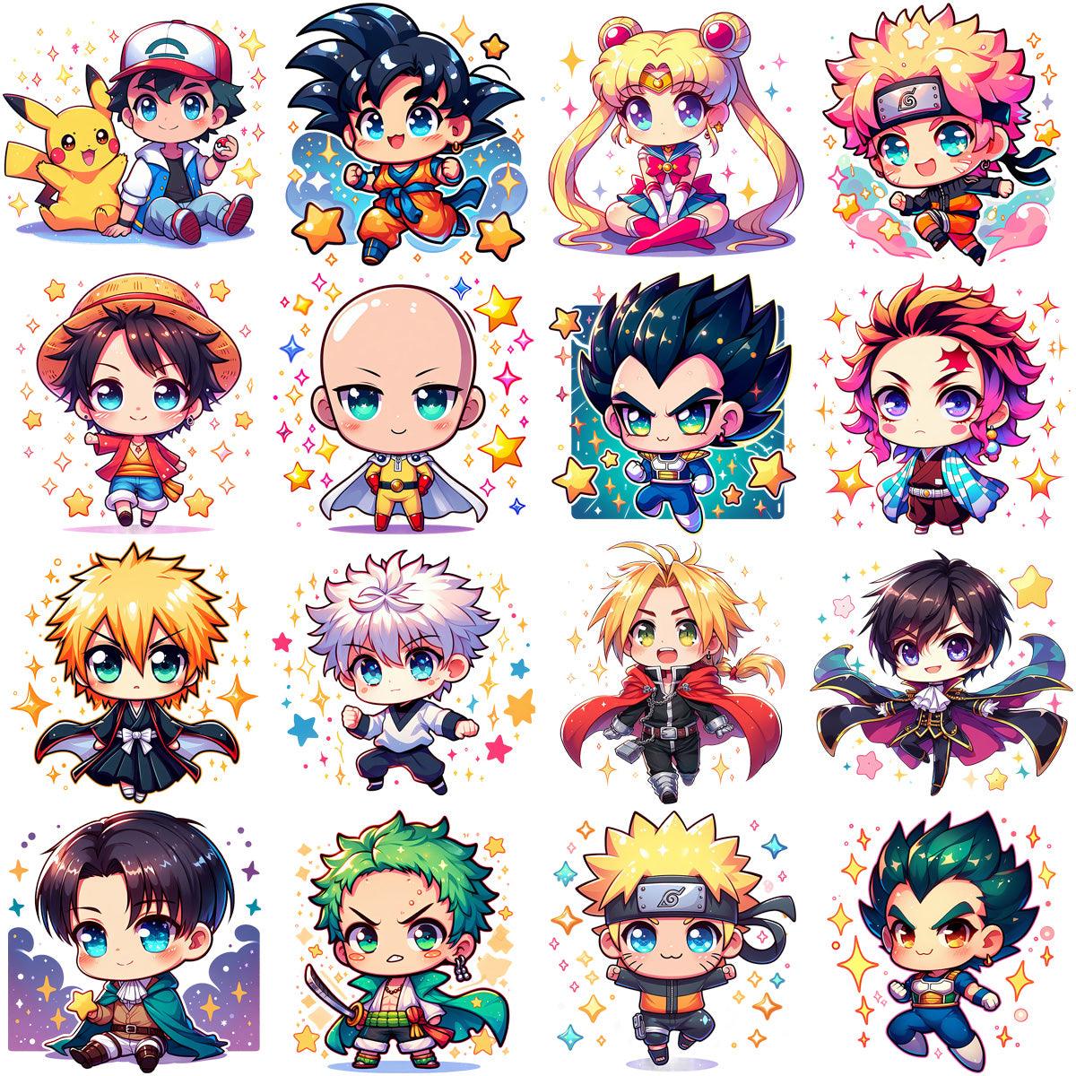 60 Adorable Chibi Anime Hero PNG Designs: Cute Character Bundle