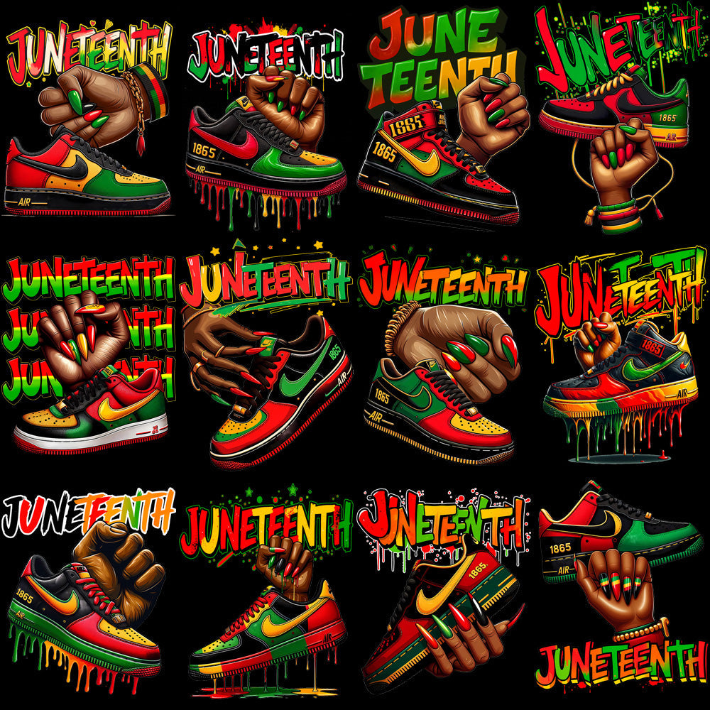 Juneteenth Black History PNG Designs Bundle: 15 Swoosh Brand Graphics