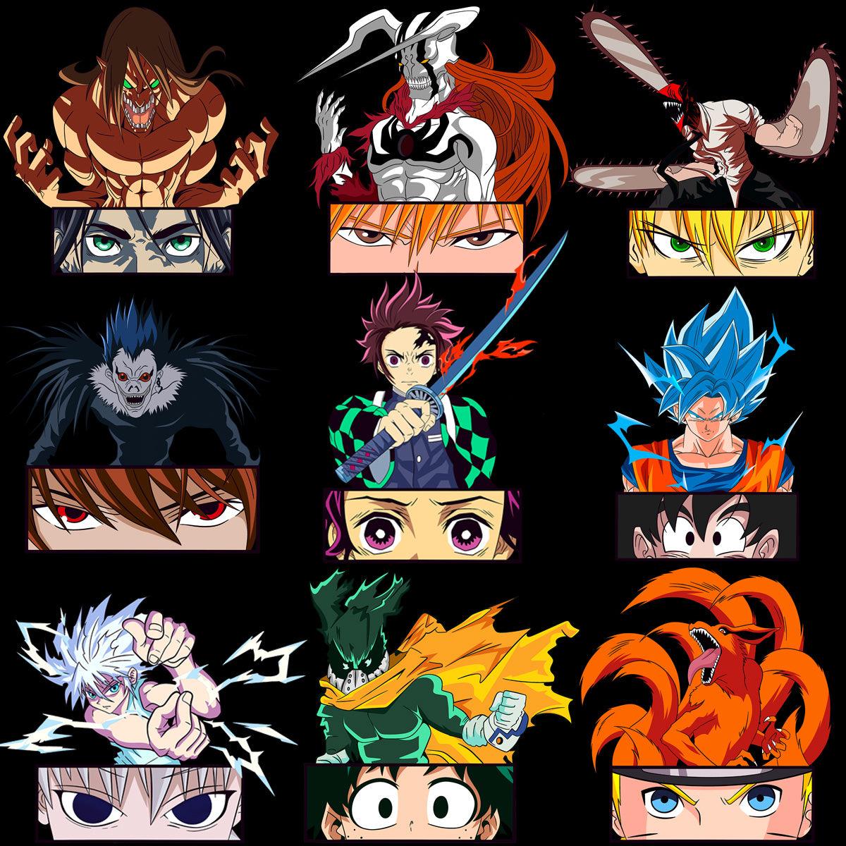 Anime Hero Eyes Badge Designs: 10 PNG Bundle