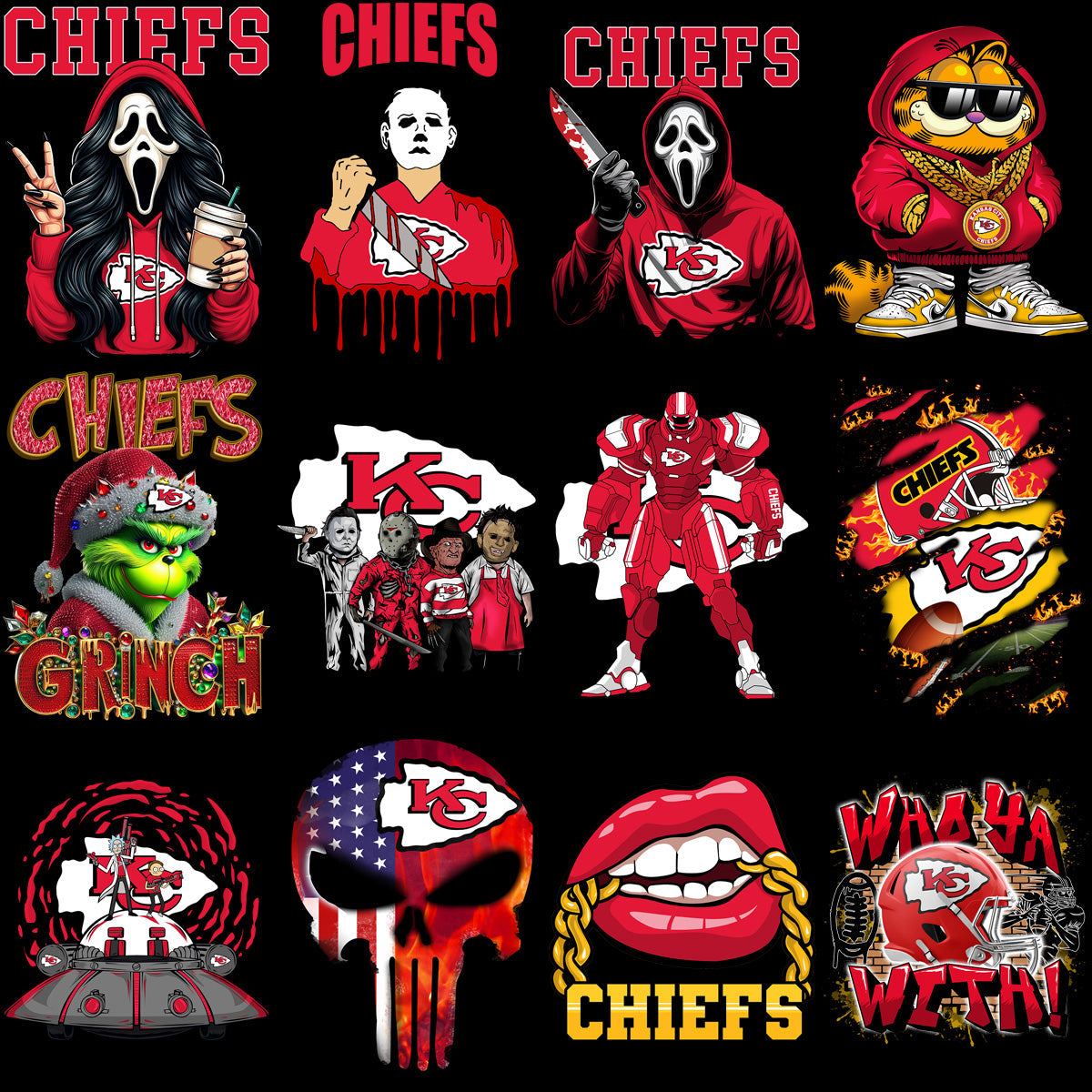 Chiefs Super Bowl 2025 PNG Designs Bundle: 60+ Football Graphics