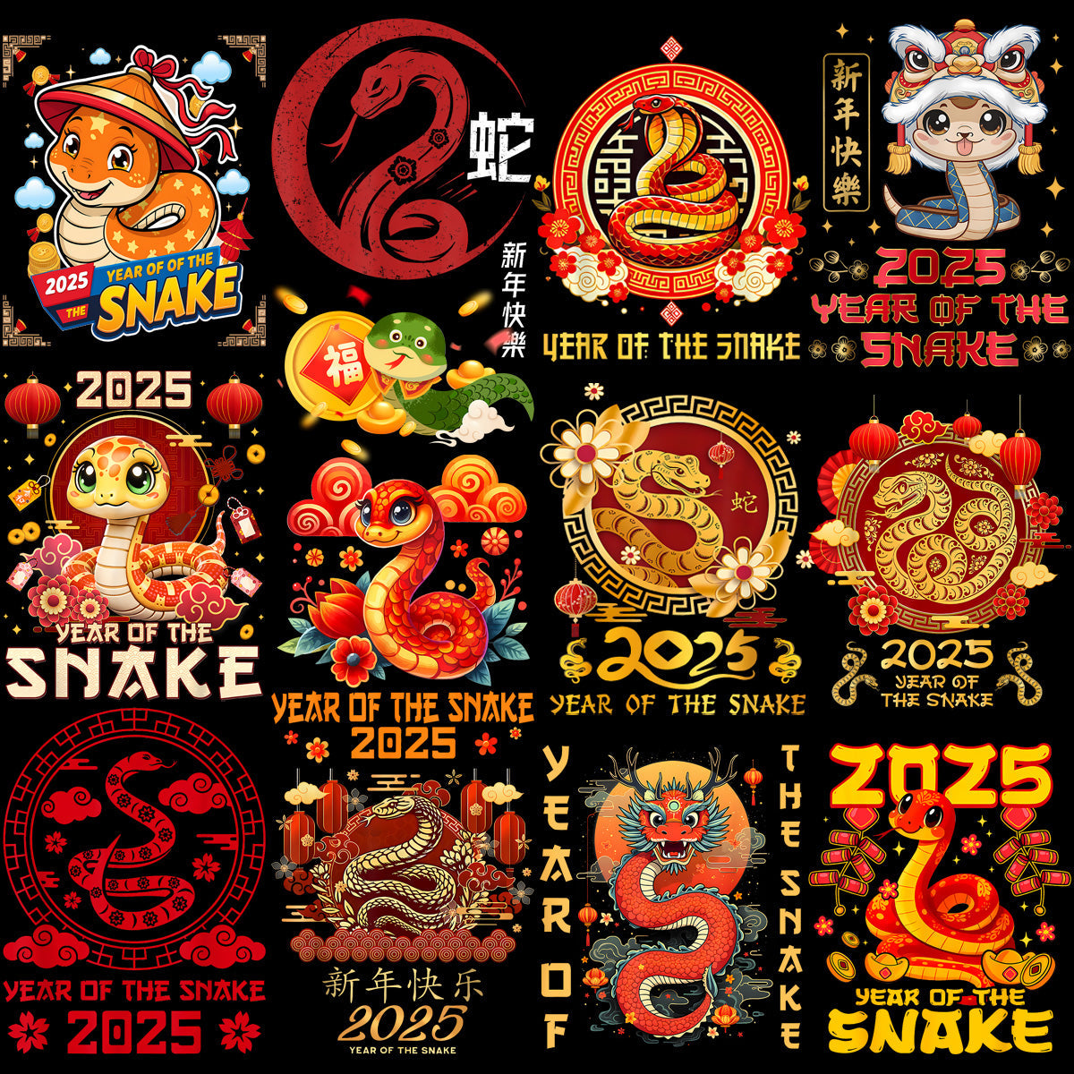150+ Stunning Chinese New Year Snake Designs: PNG Bundle