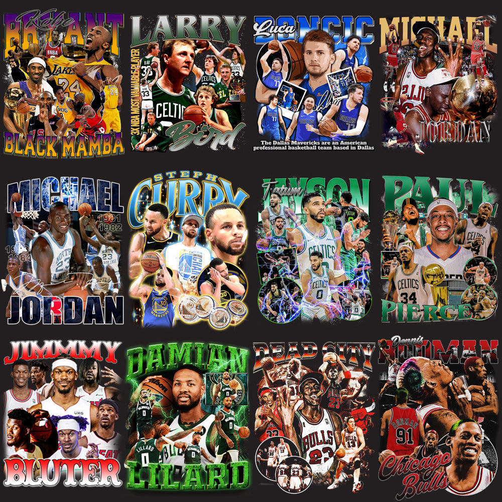 40 Best Basketball Bootleg Player PNG Designs Bundle