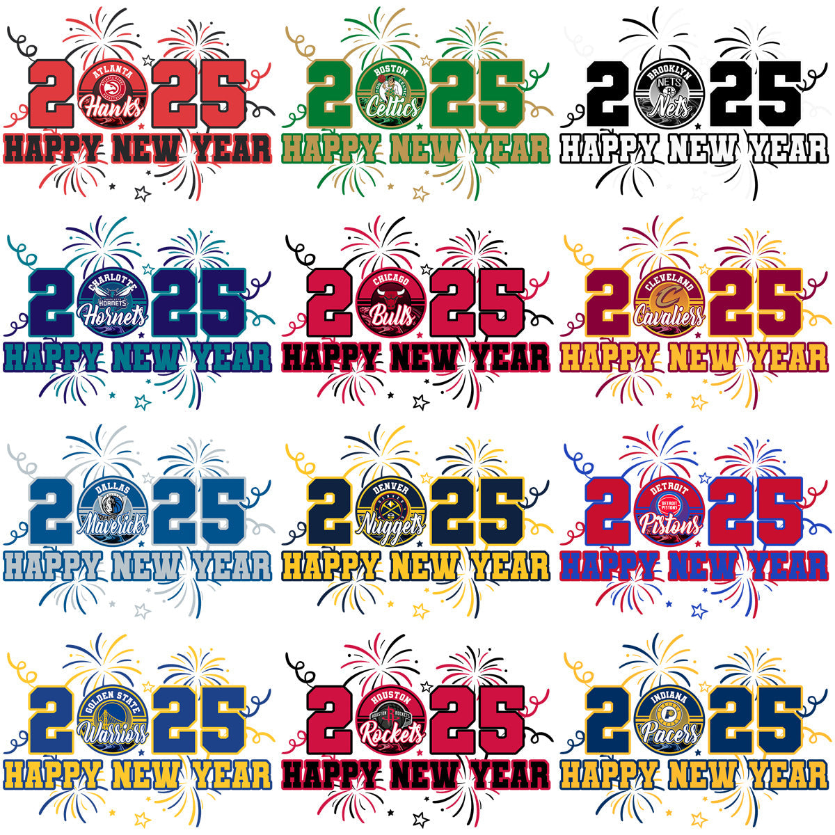 Happy New Year 2025: 30+ Basketball Team PNG Designs Bundle