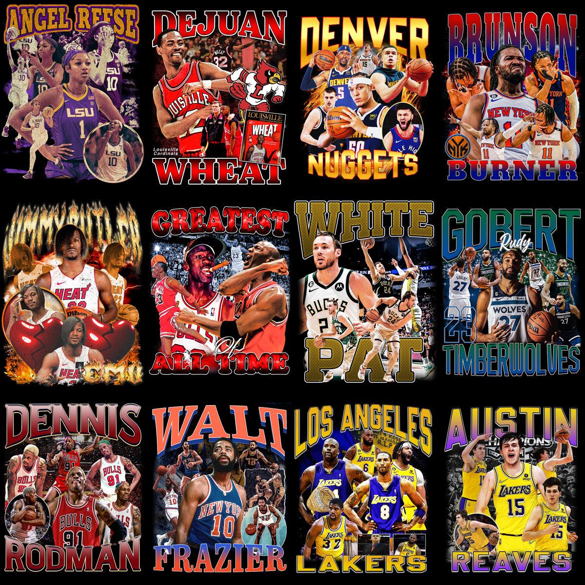 68 PNG Basketball Player Team Bootleg Designs Bundle