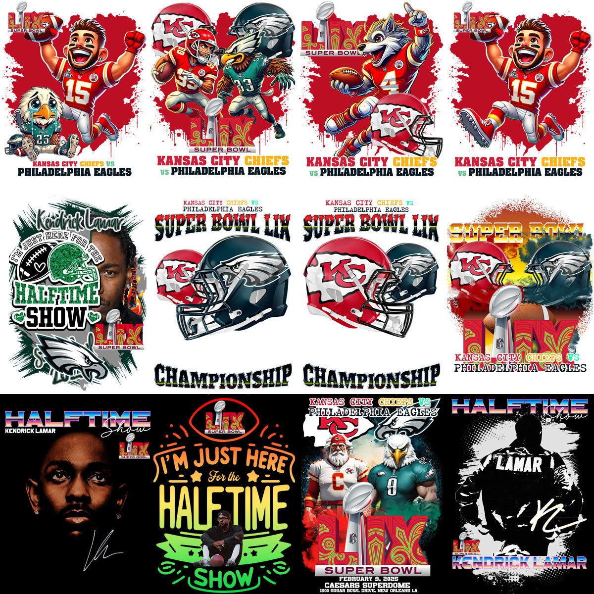 Super Bowl LIX 2025 Champions PNG Designs Bundle: 24+ Winning Graphics