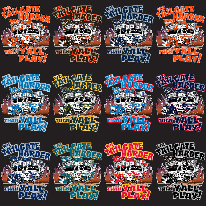 32 Unique Football Team Tailgate Bus PNG Designs Bundle