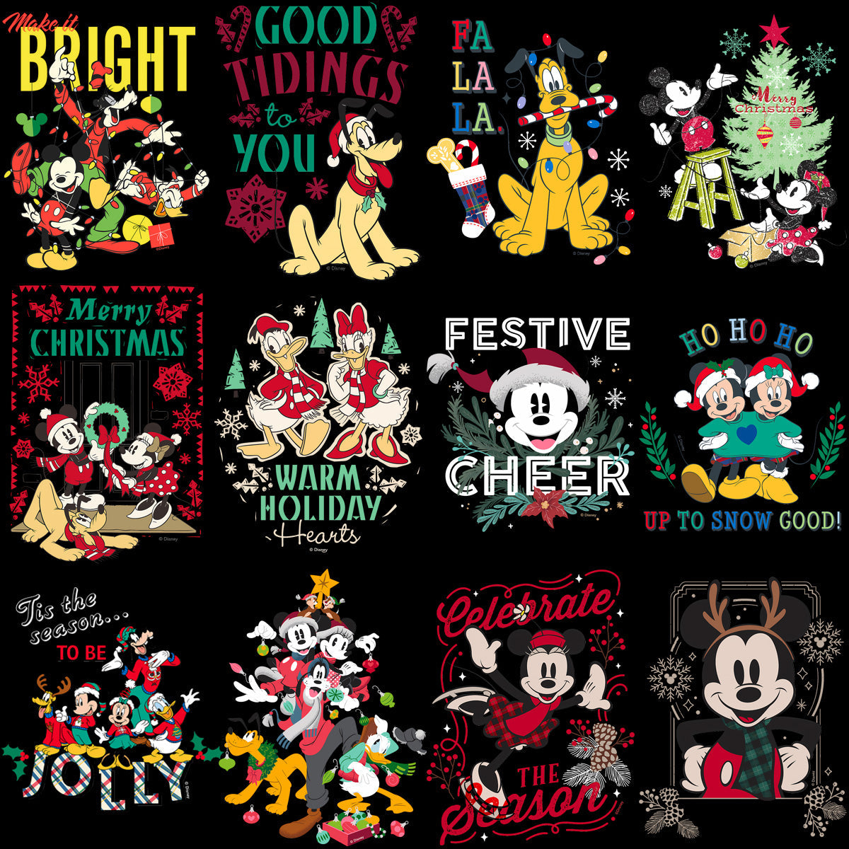80+ Christmas Mickey & Santa Cartoon PNG Designs: Bundle for Holidays