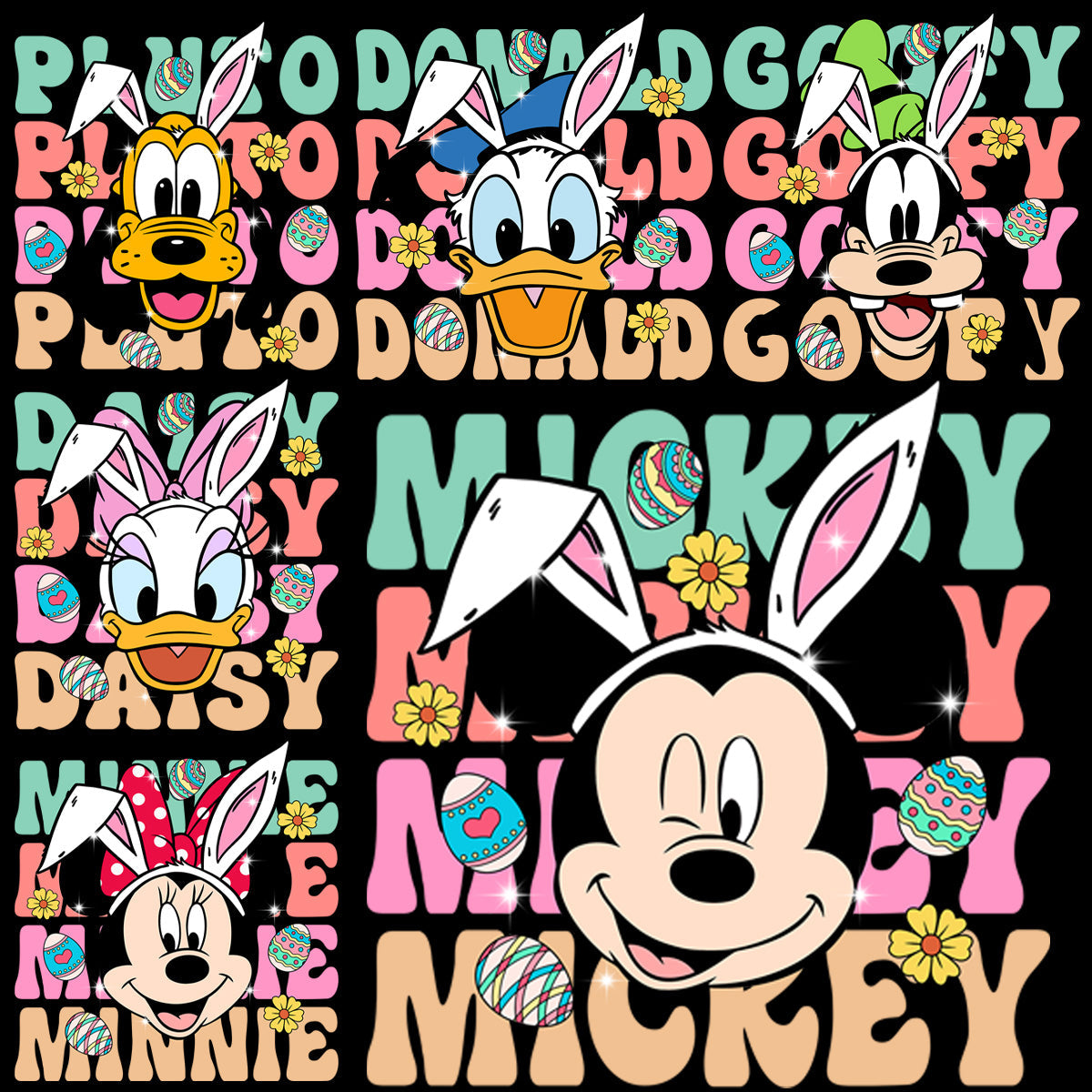 Mickey Mouse Easter PNG Bundle: 6 Adorable Cartoon Designs