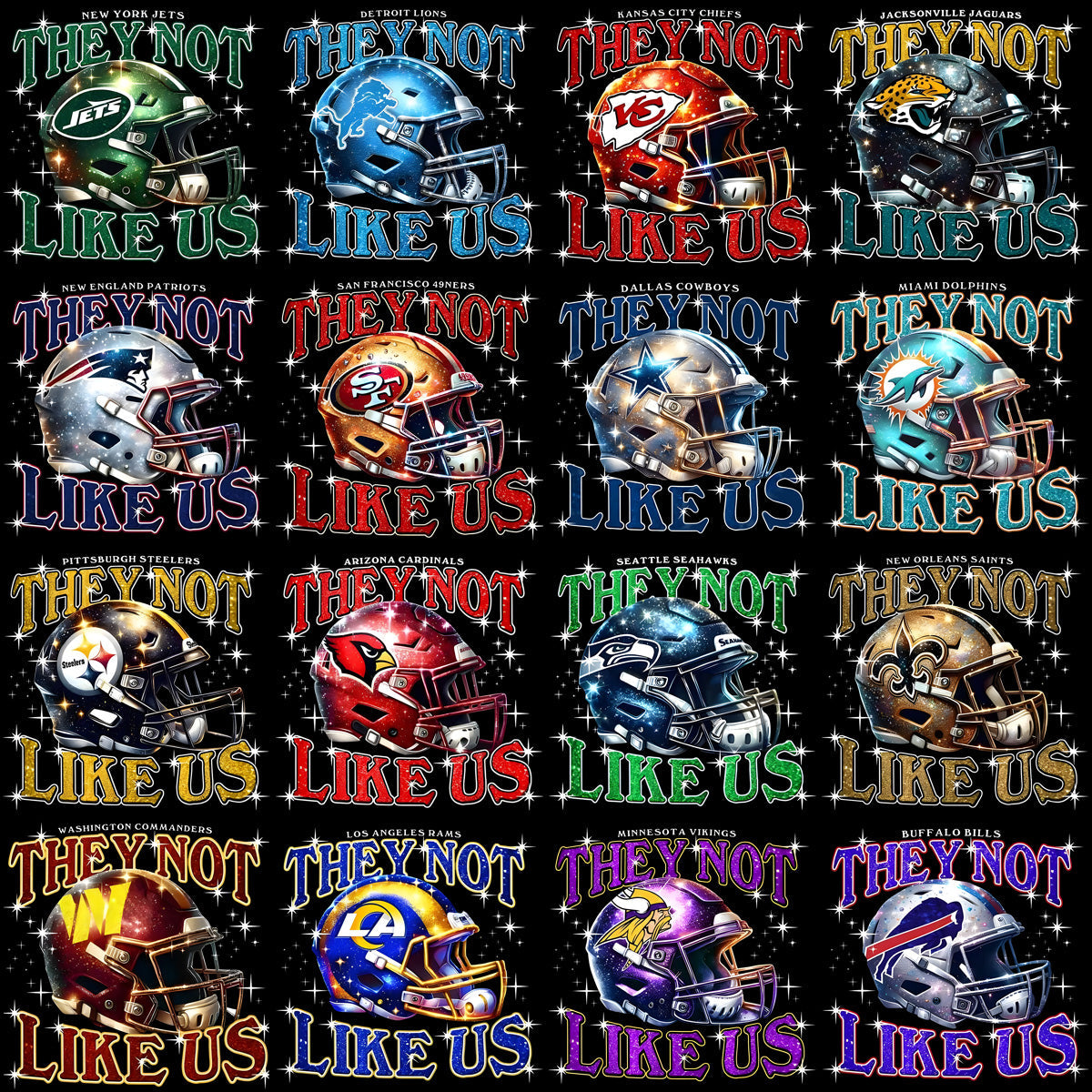 Football Helmet Designs PNG Bundle: 32 Unique Team Styles