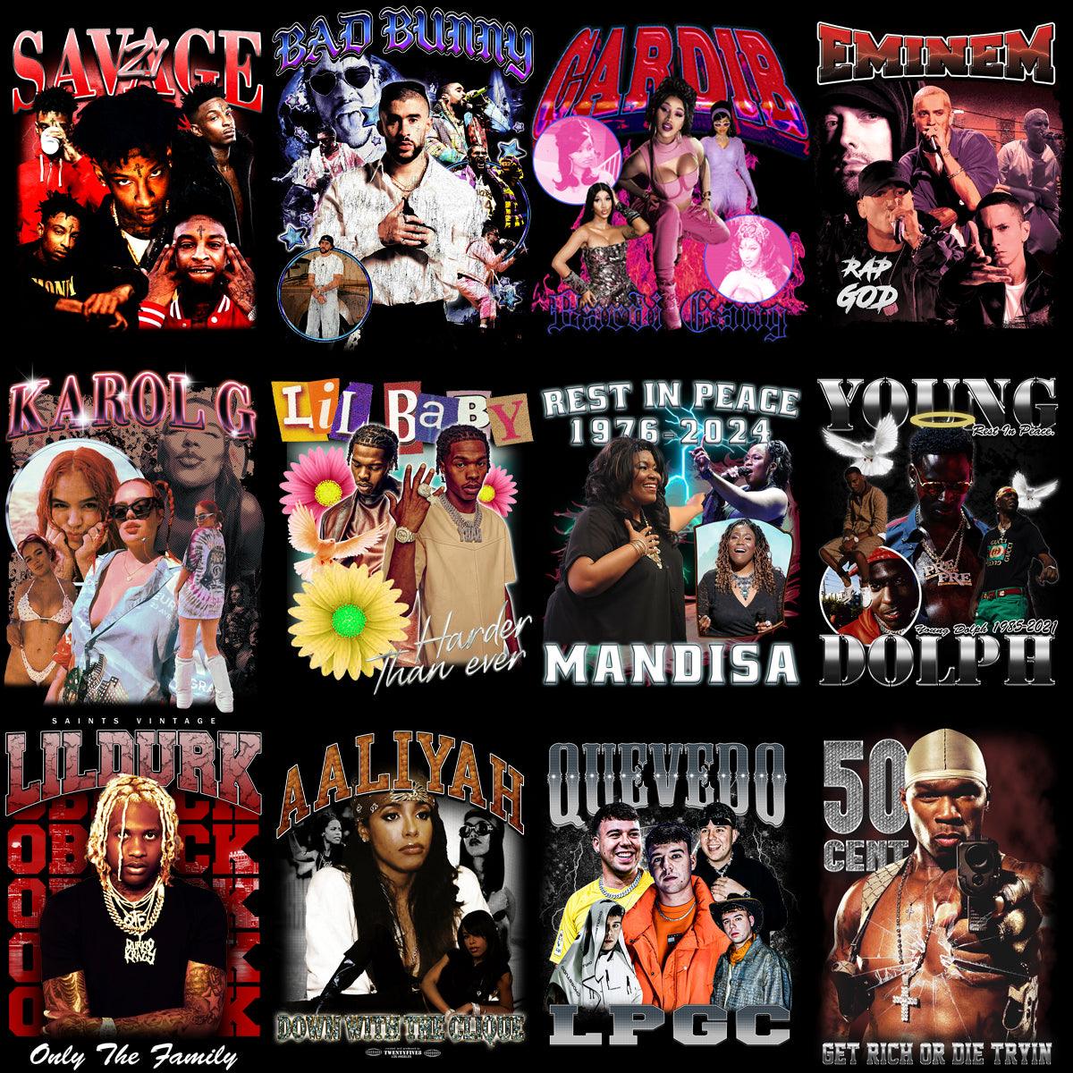 23 Music Star Bootleg PNG Designs: High-Quality V2 Bundle