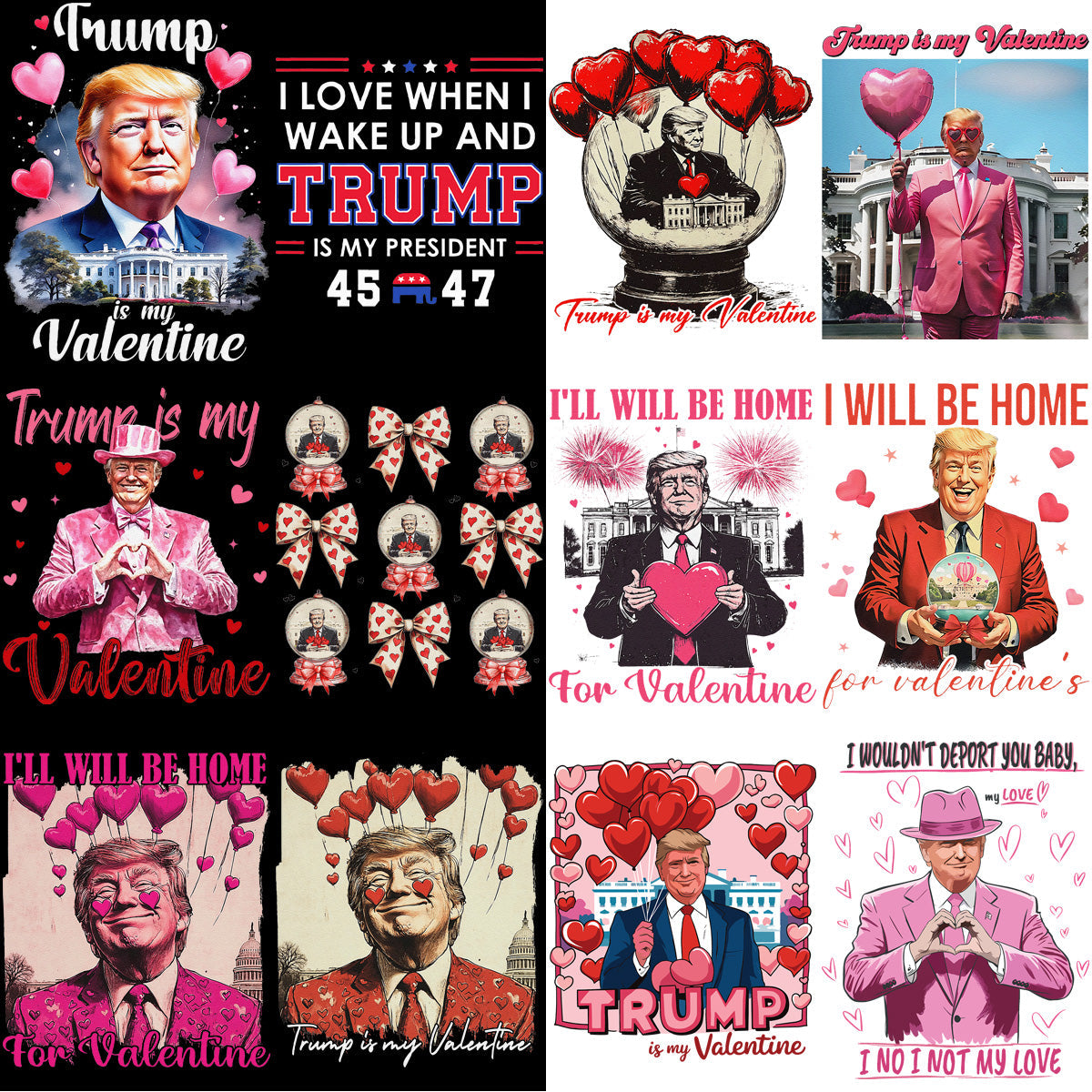 50+ Donald Trump PNG Designs: Love-Themed Graphics Bundle