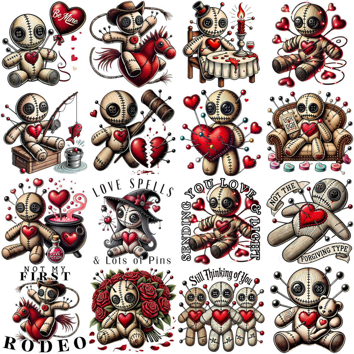 30 Voodoo Love Valentine's Day PNG Designs Bundle - Instant Download