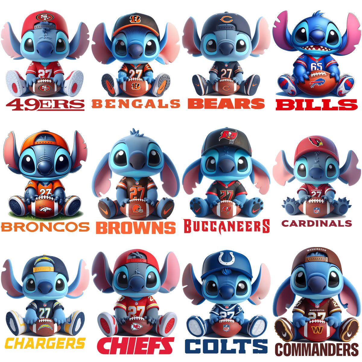 32 NFL Team Cartoon Mascot PNG Bundle: High-Quality Designs for Fan Merch & Projects