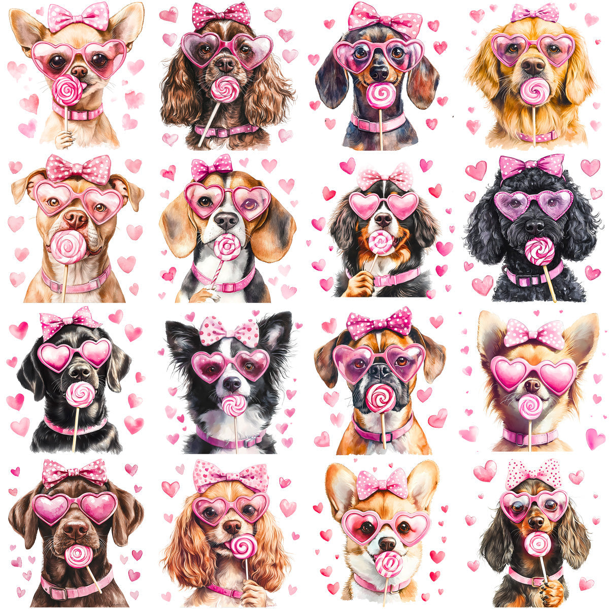 Valentine's Day Dog Lollipop PNG Bundle: 27 Adorable Designs