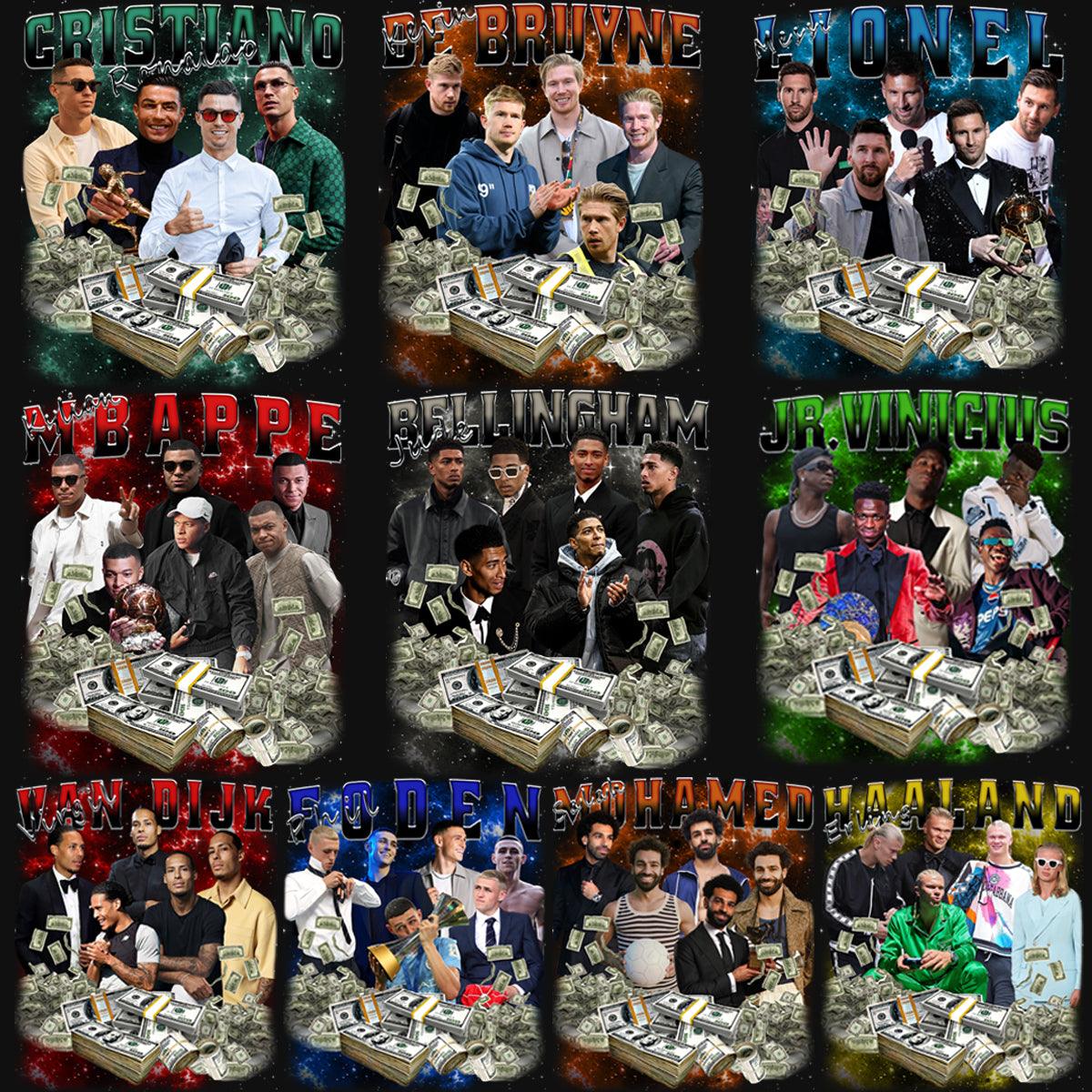 Streetwear Football Soccer Player Bootleg Money PNG Bundle