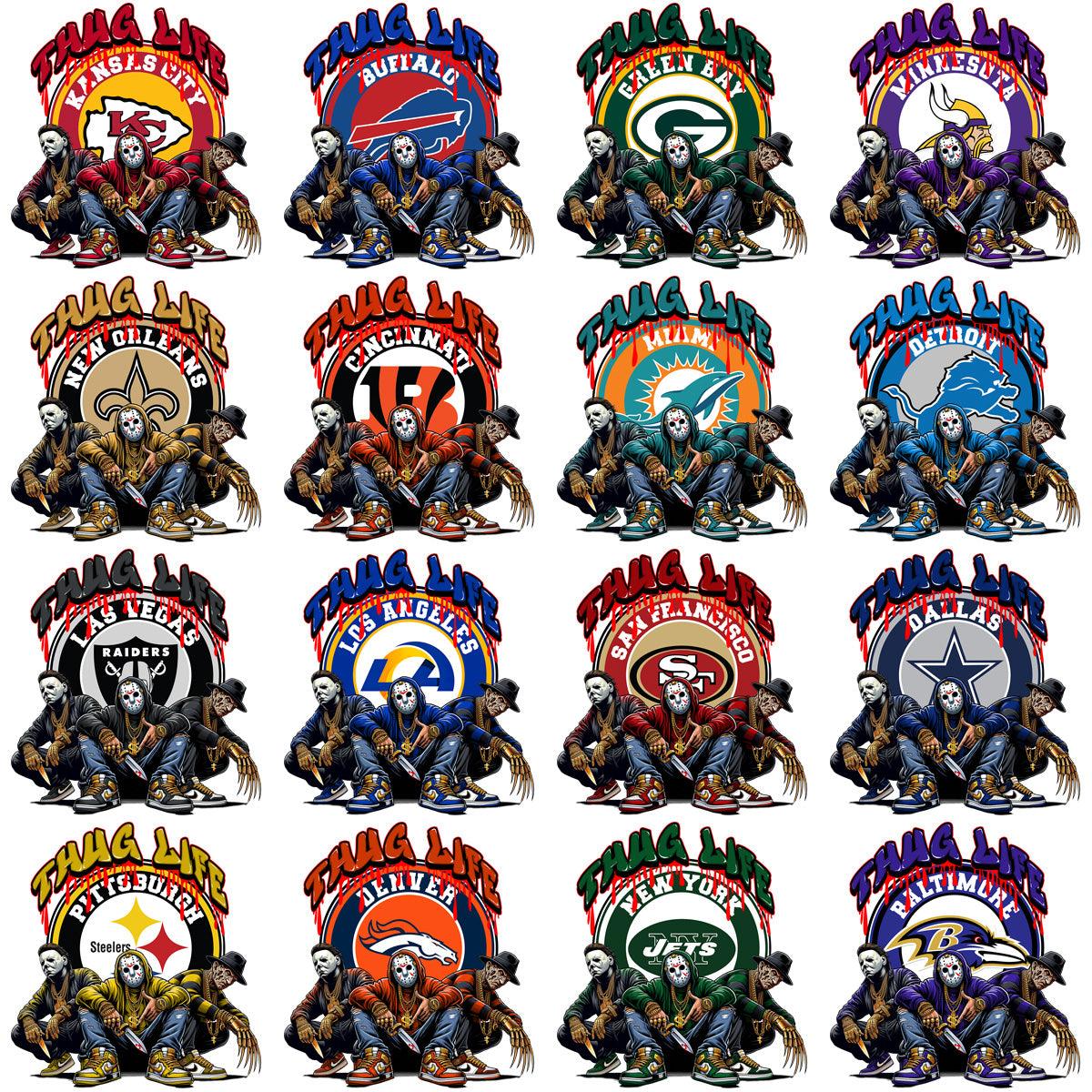 Thug Life Football Horror PNG Bundle: 32 Spooky Designs