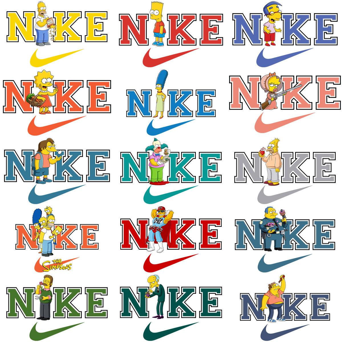 40 Simpsons Swoosh Brand Designs: PNG & PDF Bundle