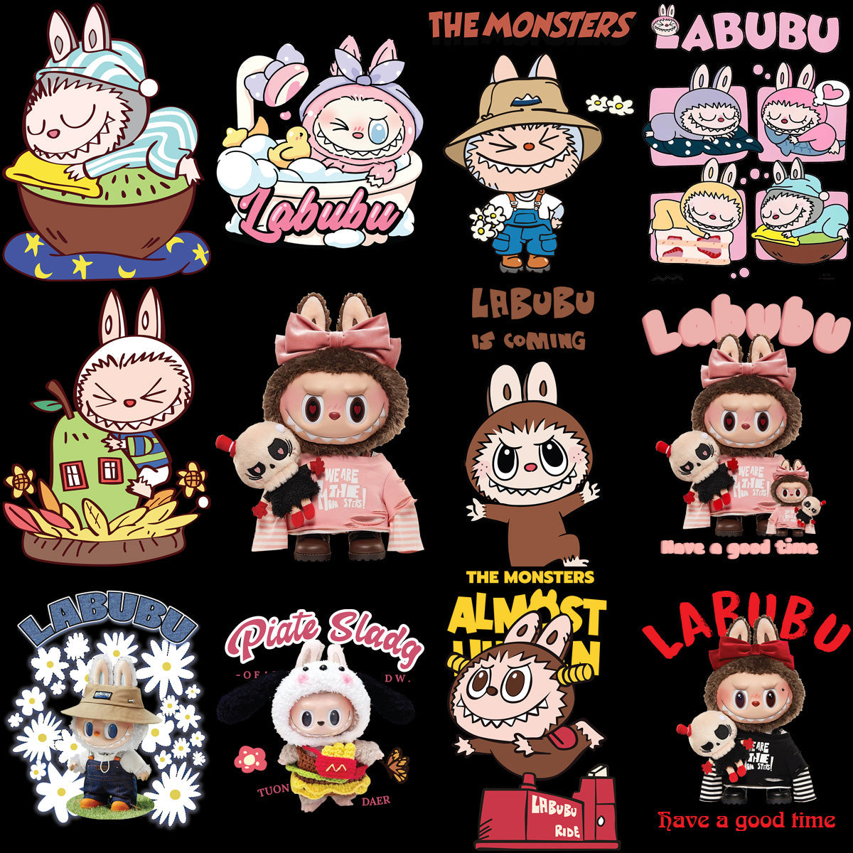 55 Adorable Labubu Cartoon PNG Designs: Perfect for Crafts & Projects