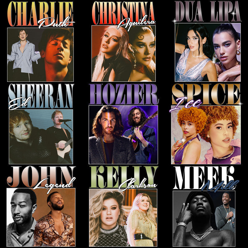 23 Music Artist Homage PNG Designs Bundle: Download Now!