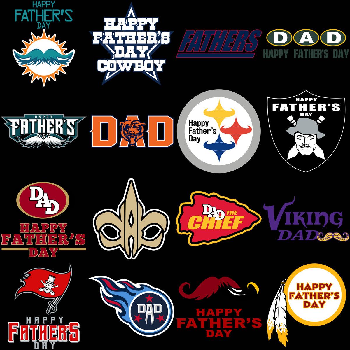 32 NFL Team Logos: Father's Day PNG Bundle for Designs
