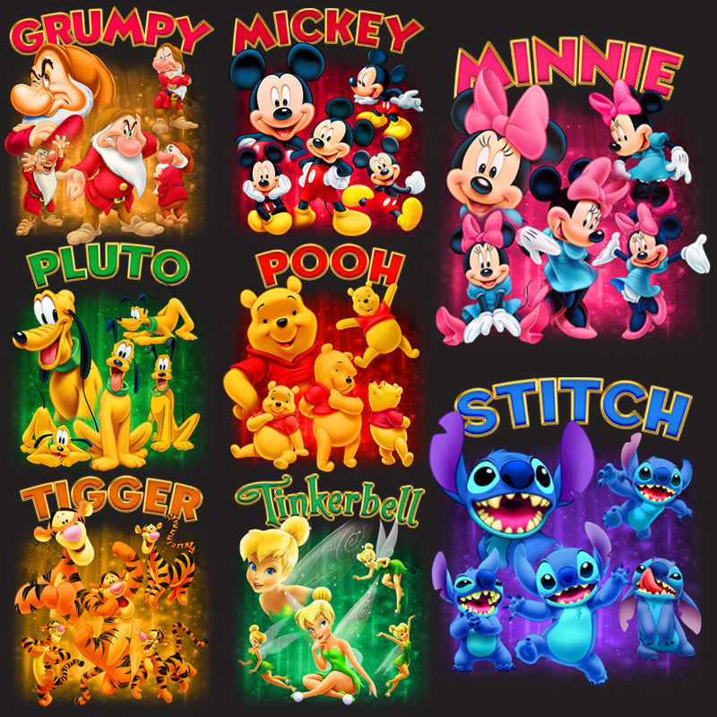 Cartoon Mix Bootleg Designs PNG Bundle: 13 Unique Characters