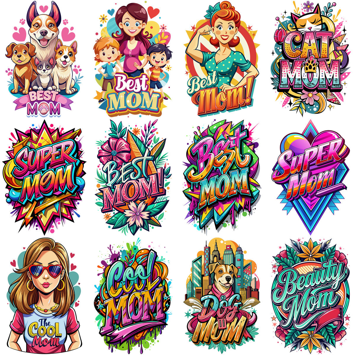 90+ Mother's Day PNG Designs: Mom SVG Bundle for Crafts & Prints