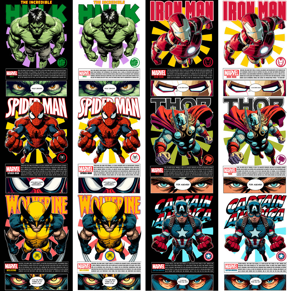 Marvel Avengers Streetwear PNG Bundle: 11 Black & White Comic Designs