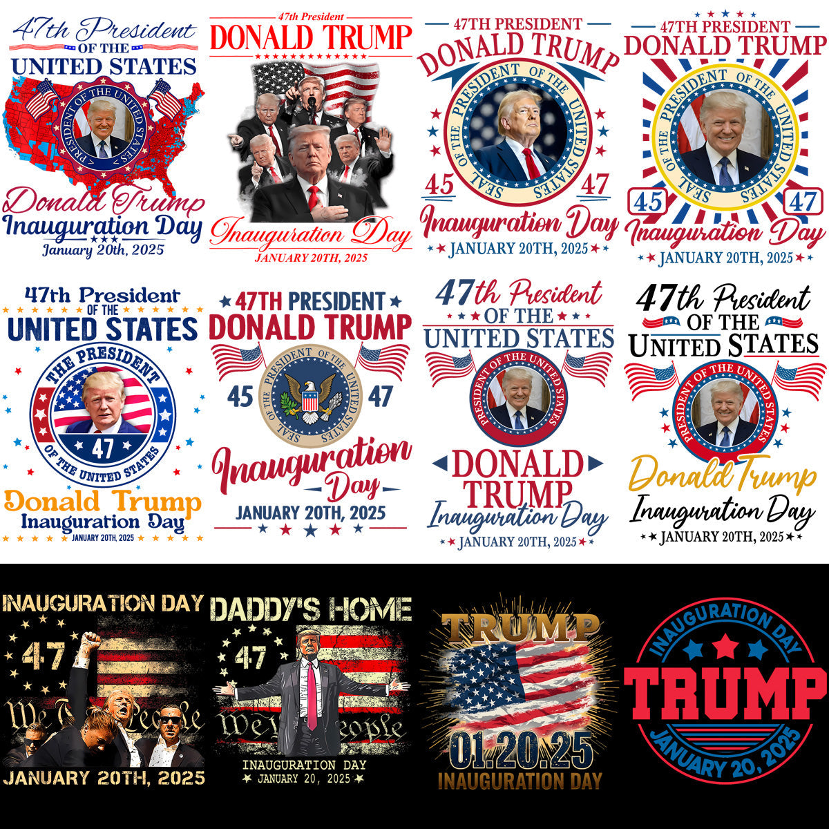 20 Trump Inauguration Day 2025 PNG Designs Bundle: Download Now
