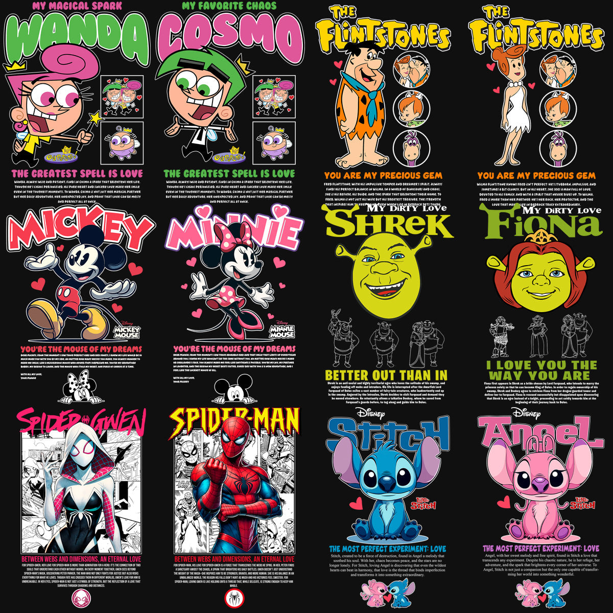 Valentine's Day Streetwear Bundle: 20 Black & White PNG Designs for Couples