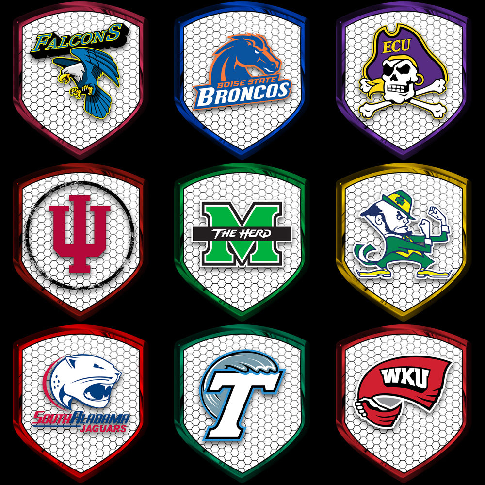 128 NCAA College Shield Logos: PNG Design Bundle (V3)