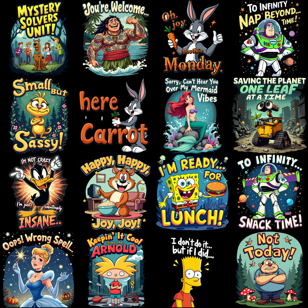 85 Mixed Pop Culture Cartoon SVG Bundle: Designs for Crafts & Merch