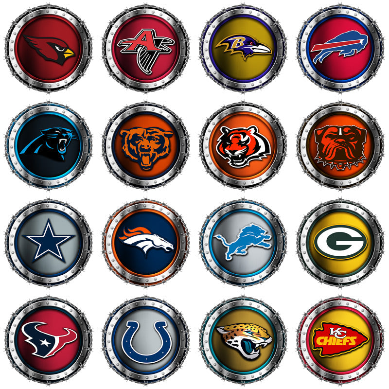 32 Premium Football Team Barbed Wire Logo PNG Bundle