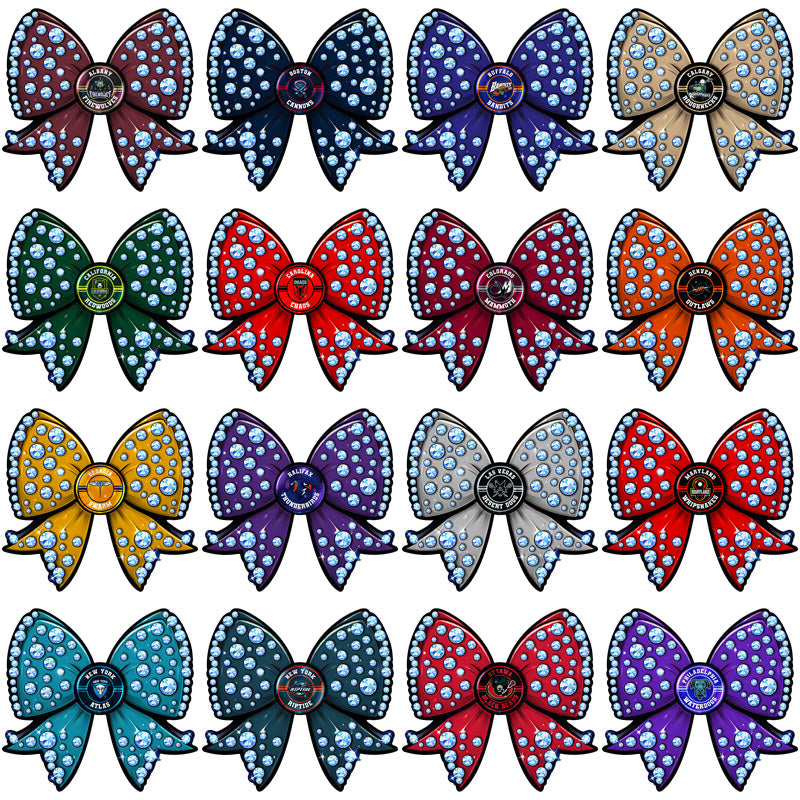 Lacrosse League Bling Bow Designs: 23 PNG Bundle for Instant Download